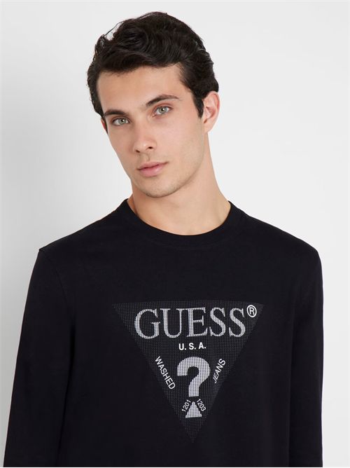 t-shirt uomo nera GUESS | M4YI06I3Z14/JBLK